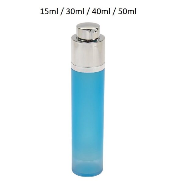 Envase airless cilíndrico modelo ARJ2 disponible en diversas gamas de colores y acabados metalizados o degradados