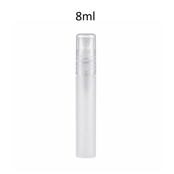 Conjunto botella PP blanca con pulverizador y tapa 8ml FCFP8A