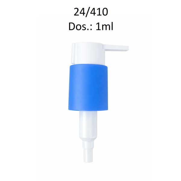 Dosificador FL02M con rosca 24/410 y dosificación de 1 ml para envases de cosmética y cuidado personal