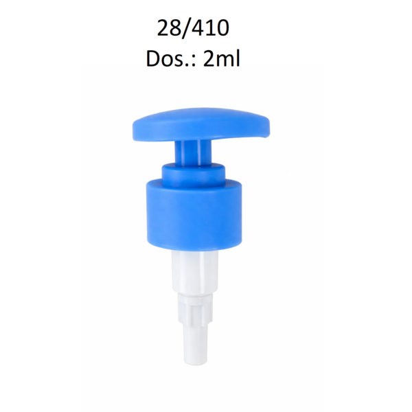 Dosificador para jabón líquido y productos cosméticos con rosca 28/410 y dosificación de 2 ml