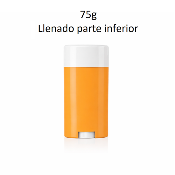 Envase stick 75 g para desodorante sólido y barra corporal con llenado inferior